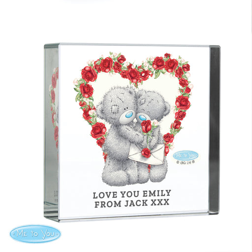 Personalised Me to You Rose Heart Crystal Token - The Gift Cabin UK