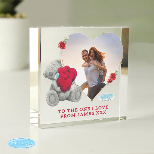 Personalised Me To You Heart Photo Upload Glass Token - The Gift Cabin UK