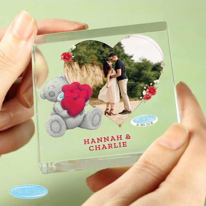 Personalised Me To You Heart Photo Upload Glass Token - The Gift Cabin UK