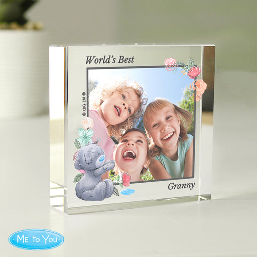 Personalised Me To You Floral Photo Upload Crystal Token - The Gift Cabin UK