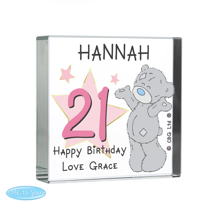 Personalised Me To You Sparkle & Shine Birthday Crystal Token - The Gift Cabin UK