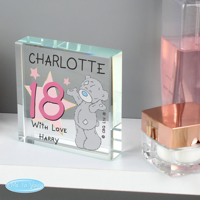 Personalised Me To You Sparkle & Shine Birthday Crystal Token - The Gift Cabin UK