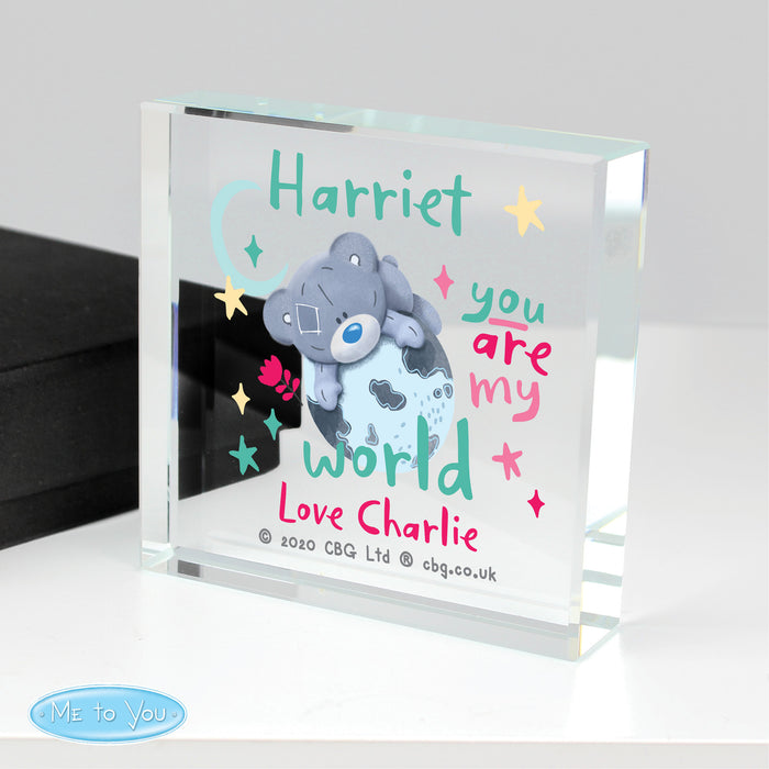 Personalised You Are My World Me To You Crystal Token - The Gift Cabin UK