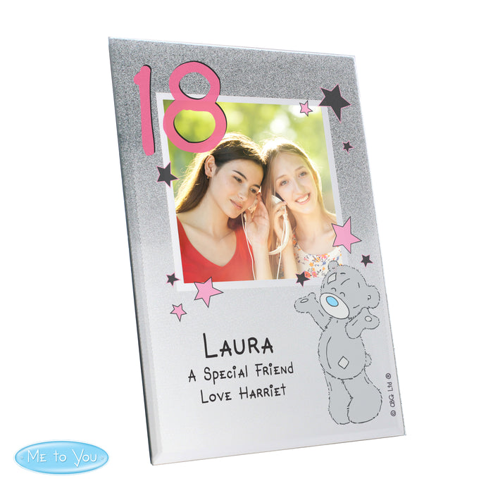 Personalised Me To You Sparkle & Shine 4x4 Glitter Glass Photo Frame - The Gift Cabin UK