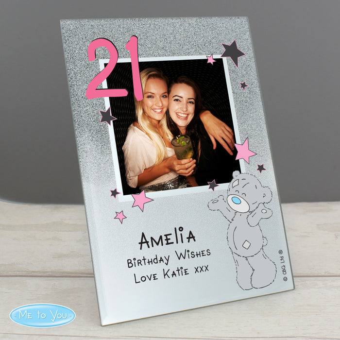 Personalised Me To You Sparkle & Shine 4x4 Glitter Glass Photo Frame - The Gift Cabin UK