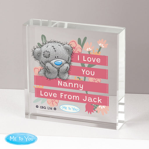 Personalised Me To You Floral Crystal Token - The Gift Cabin UK