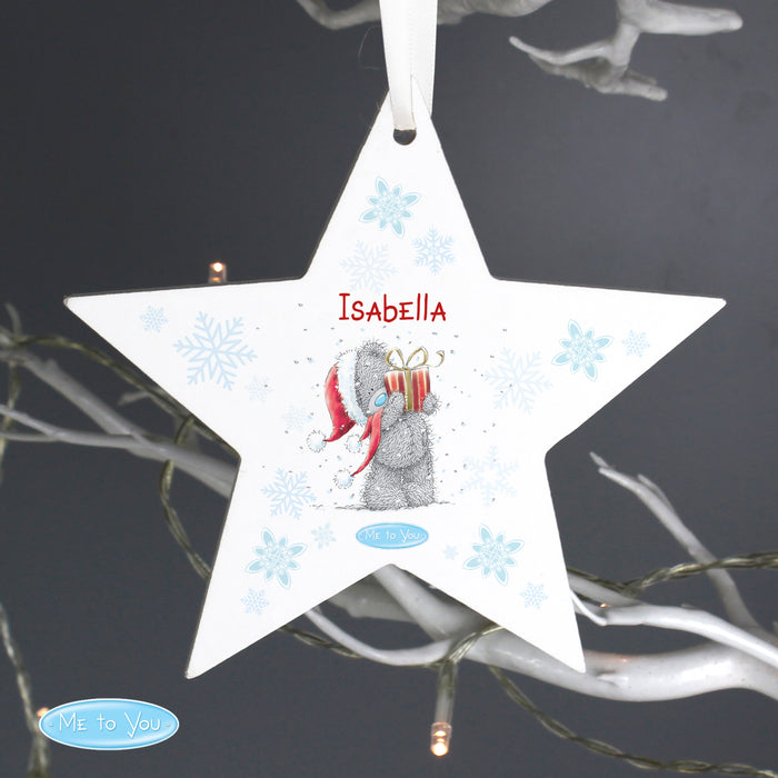 Personalised Me To You Christmas Wooden Star Decoration - The Gift Cabin UK