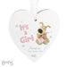 Personalised Boofle It's a Girl Wooden Heart Decoration - The Gift Cabin UK