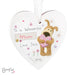 Personalised Boofle Flowers Wooden Heart Decoration - The Gift Cabin UK