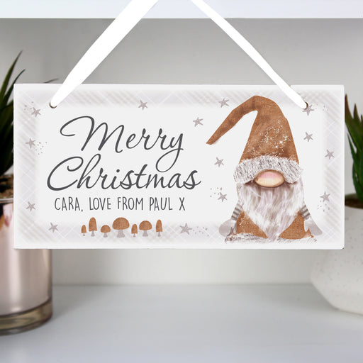 Personalised Christmas Gonk Wooden Sign - The Gift Cabin UK