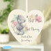 Personalised Me to You Floral Wooden Heart Decoration - The Gift Cabin UK