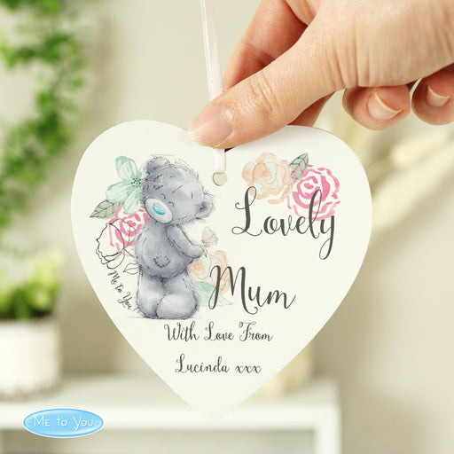 Personalised Me to You Floral Wooden Heart Decoration - The Gift Cabin UK