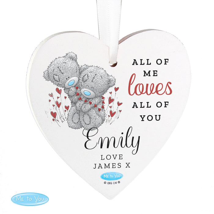 Personalised Me to You Valentine Wooden Heart Decoration - The Gift Cabin UK