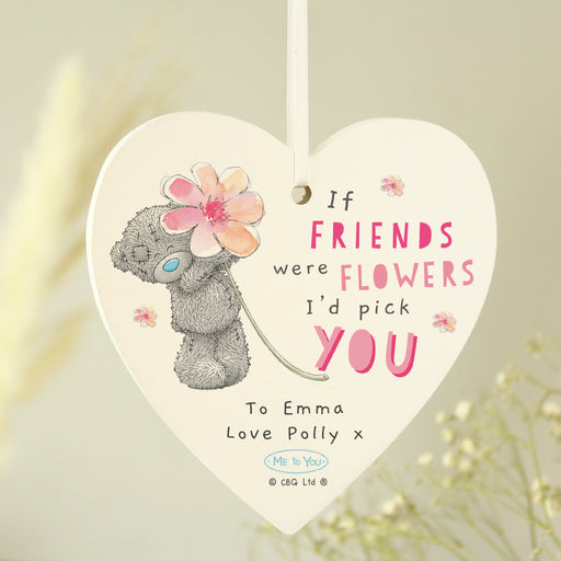 Personalised Me To You If... Were Flowers Wooden Heart Decoration - The Gift Cabin UK