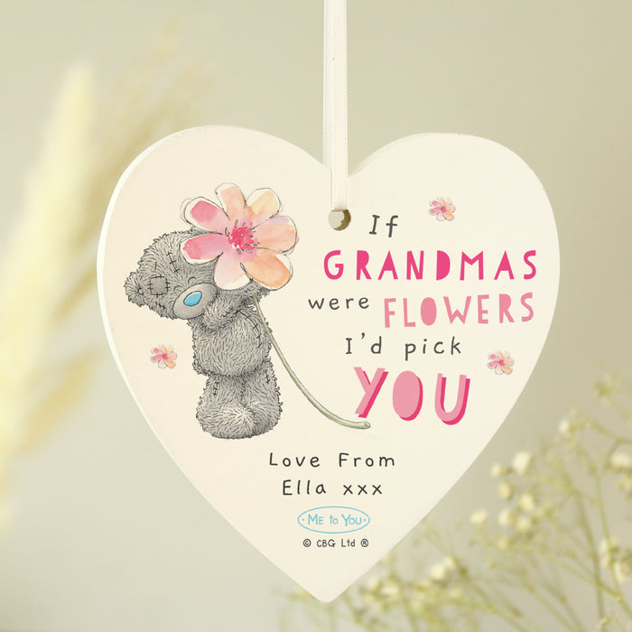 Personalised Me To You If... Were Flowers Wooden Heart Decoration - The Gift Cabin UK