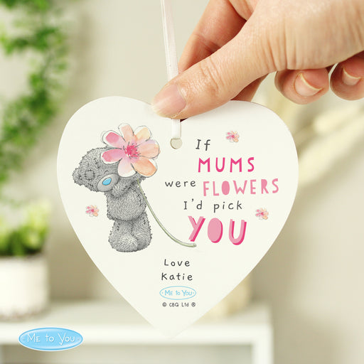 Personalised Me To You If... Were Flowers Wooden Heart Decoration - The Gift Cabin UK