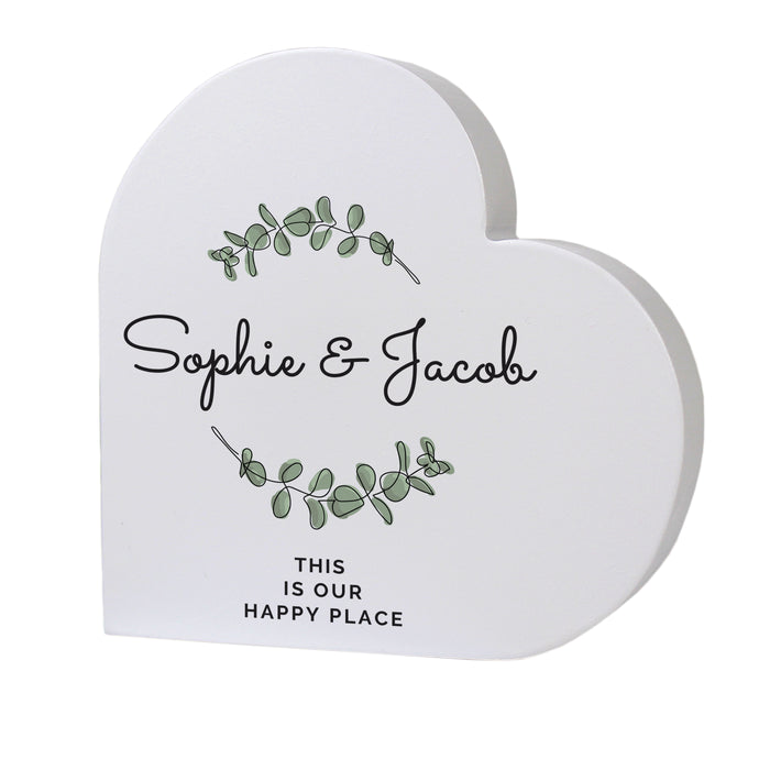 Personalised Botanical Free Standing Heart Ornament