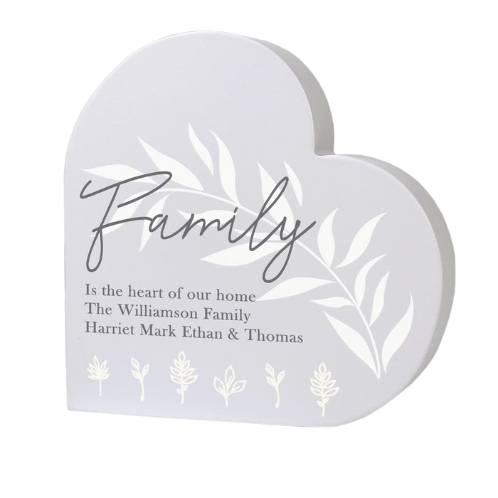 Personalised Leaf Decor Free Standing Heart Ornament