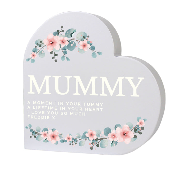 Personalised Floral Free Standing Heart Ornament