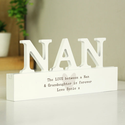 Personalised Free Text Heart Wooden Nan Ornament - The Gift Cabin UK