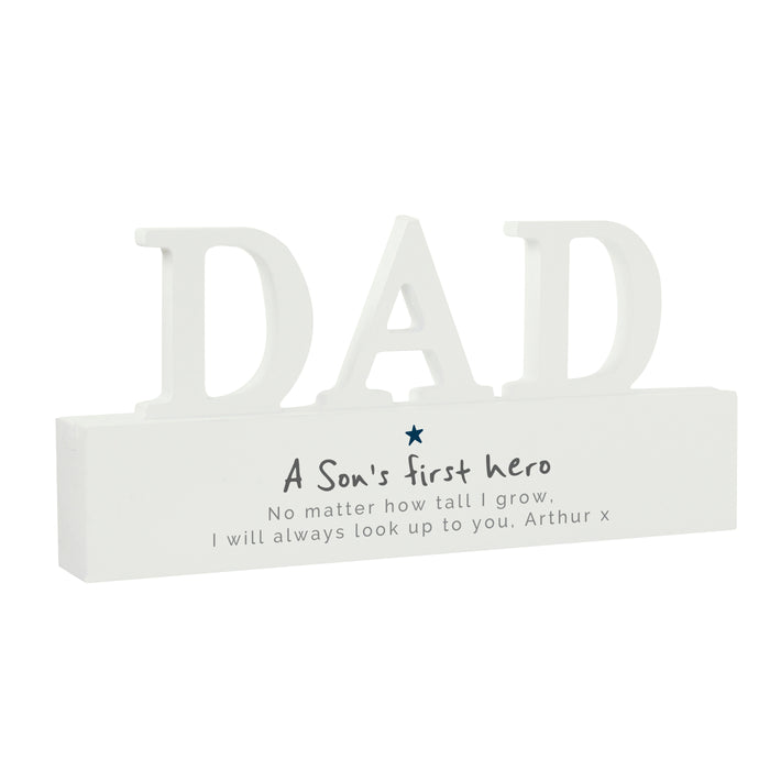 Personalised A Sons First Hero Wooden Dad Ornament - The Gift Cabin UK