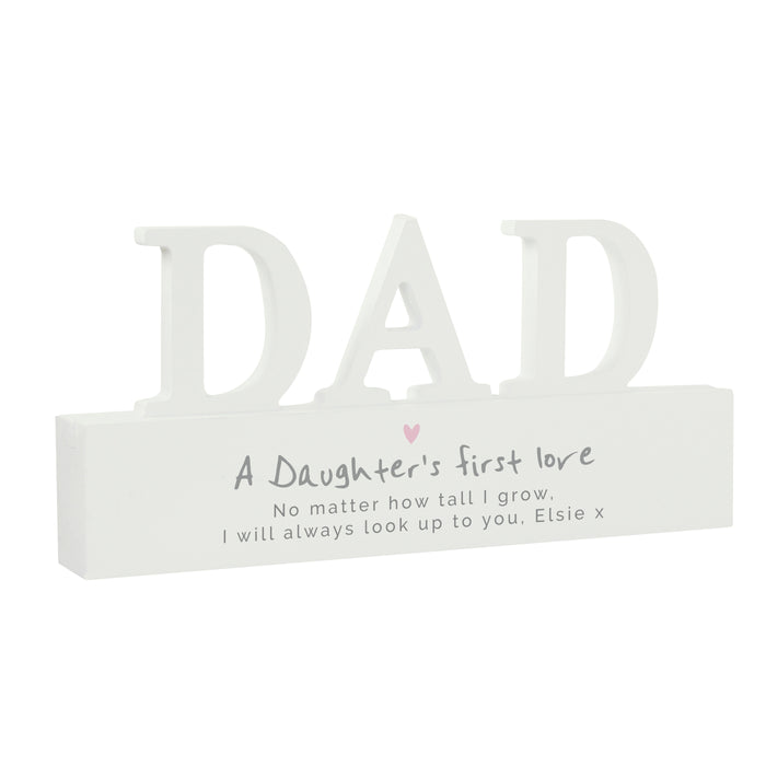 Personalised A Daughters First Love Wooden Dad Ornament - The Gift Cabin UK