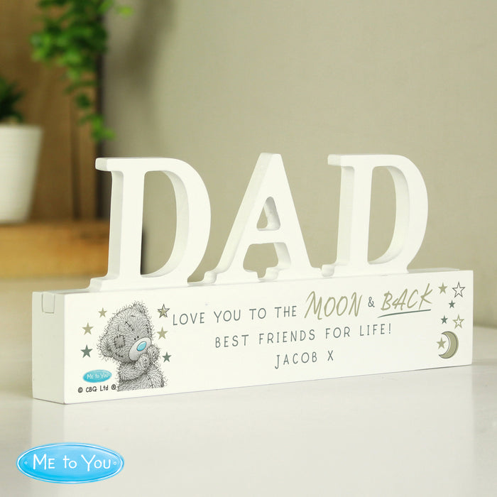 Personalised Me To You Moon and Back Wooden Dad Ornament - The Gift Cabin UK