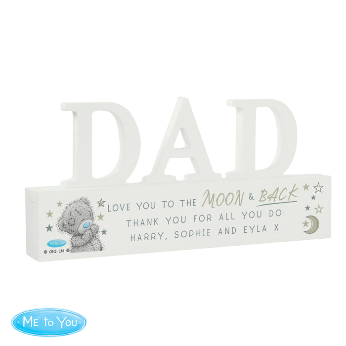 Personalised Me To You Moon and Back Wooden Dad Ornament - The Gift Cabin UK