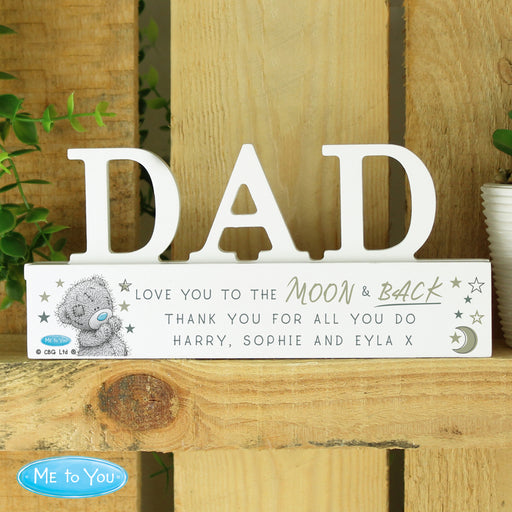 Personalised Me To You Moon and Back Wooden Dad Ornament - The Gift Cabin UK