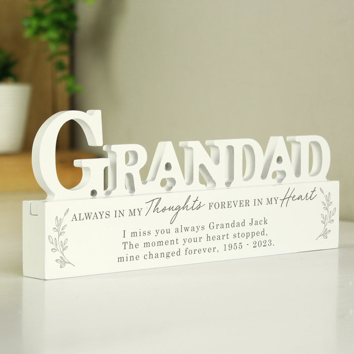 Personalised In Loving Memory Wooden Grandad Ornament - The Gift Cabin UK