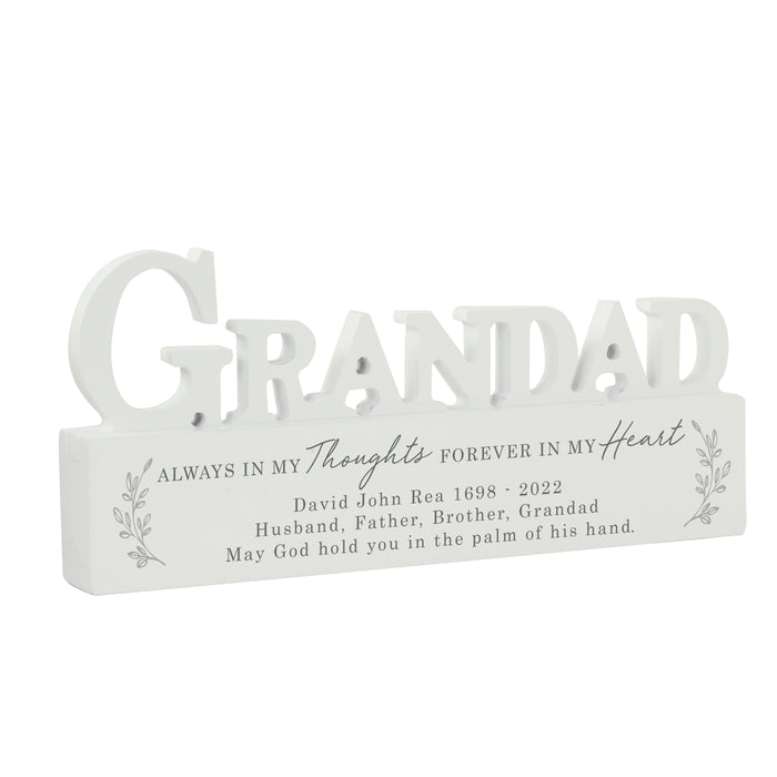 Personalised In Loving Memory Wooden Grandad Ornament - The Gift Cabin UK