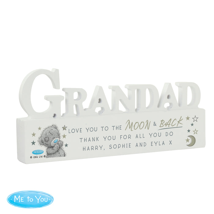 Personalised Me To You Moon and Back Wooden Grandad Ornament - The Gift Cabin UK