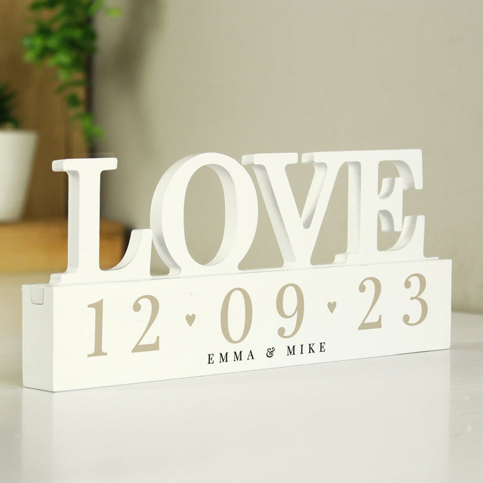 Personalised Special Date Wooden Love Ornament - The Gift Cabin UK