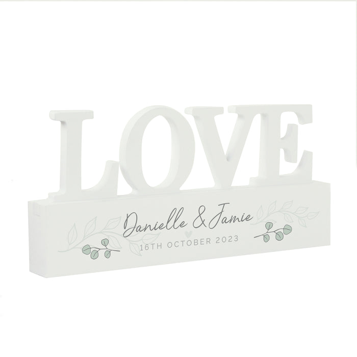 Personalised Botanical Wooden Love Ornament - The Gift Cabin UK