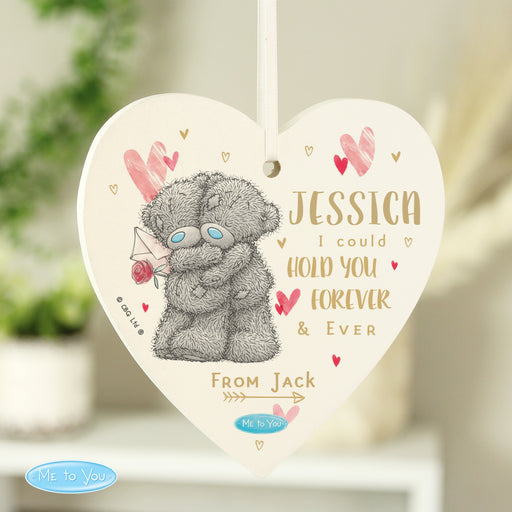 Personalised Me To You Hold You Forever Wooden Heart Decoration - The Gift Cabin UK