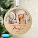 Personalised First Christmas Tiny Tatty Teddy Photo Upload Round Wooden Decoration - The Gift Cabin UK