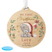 Personalised First Christmas Tiny Tatty Teddy Round Wooden Decoration - The Gift Cabin UK