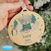 Personalised Winter Explorer Tiny Tatty Teddy Round Wooden Decoration - The Gift Cabin UK