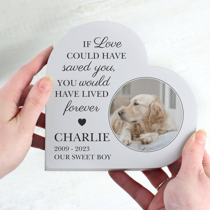 Personalised Memorial Photo Upload Free Standing Heart Ornament