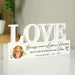 Personalised Botanical Memorial Photo Upload Wooden Love Ornament - The Gift Cabin UK