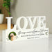 Personalised Botanical Memorial Photo Upload Wooden Love Ornament - The Gift Cabin UK