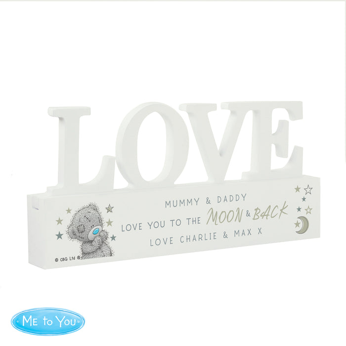 Personalised Me To You Moon and Back Wooden Love Ornament - The Gift Cabin UK