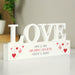 Personalised Red Hearts Wooden Love Ornament - The Gift Cabin UK