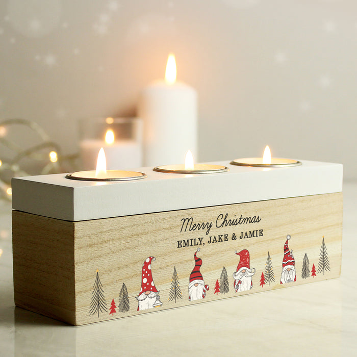 Personalised Gonk Christmas Triple Tea Light Box - The Gift Cabin UK