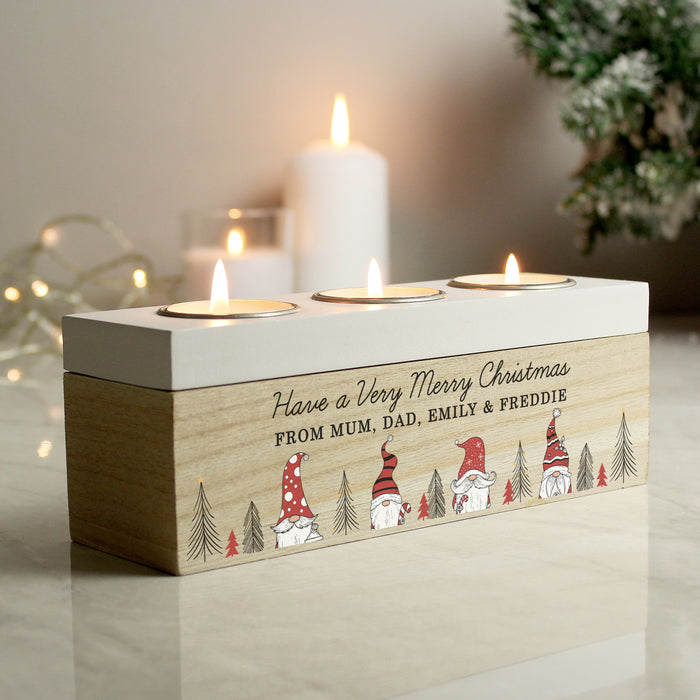 Personalised Gonk Christmas Triple Tea Light Box - The Gift Cabin UK