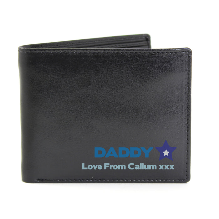 Personalised Blue Worlds Best Dad Leather Wallet