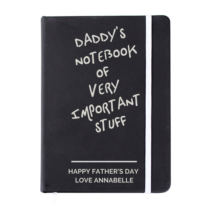 Personalised Free Text Black Hardback Notebook