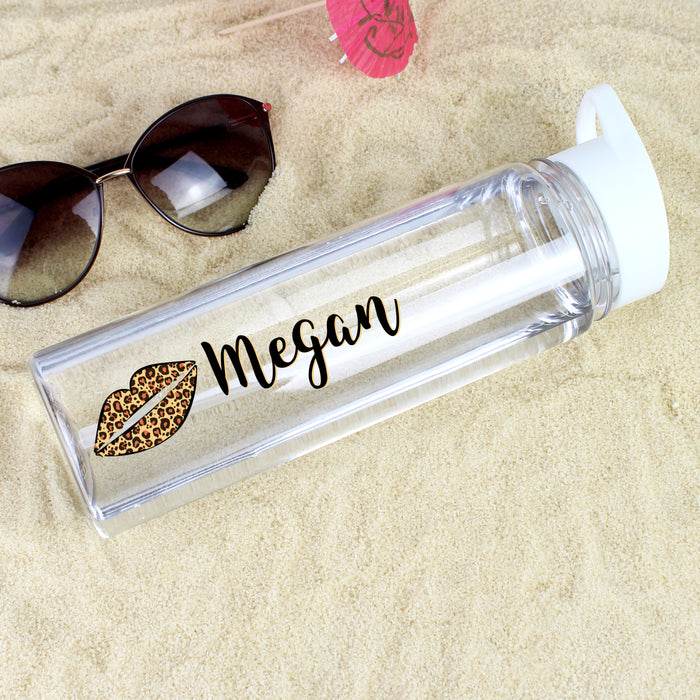 Personalised Leopard Lips Water Bottle