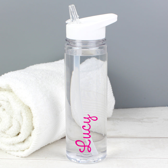 Personalised Pink Name Water Bottle