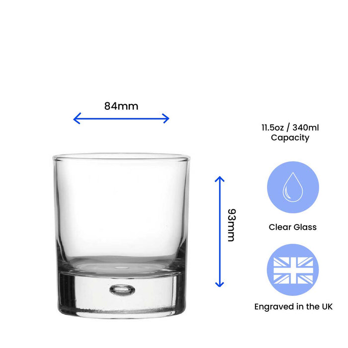 Engraved Whisky Glass with Slainte Script Design, Add a Personalised Message to the Reverse - The Gift Cabin UK